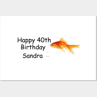 Happy 40th Birthday Sandra Bumper Sticker Posters and Art